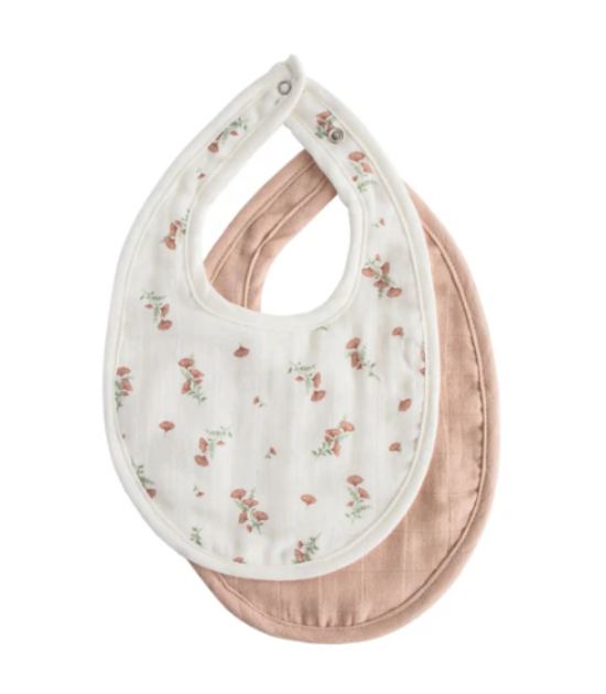 Bavoir en mousseline, Lot de 2 - Blush/Rose Floral