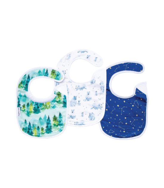 Ensemble de 3 bavoirs d'alimentation - Forêt