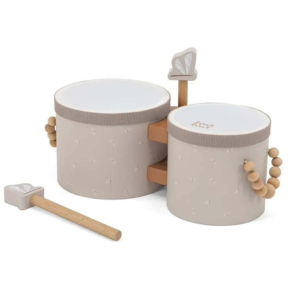 Bongos en bois - Nougat +12M