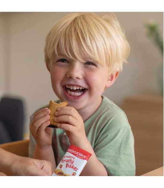 Kiddylicious Fruity Bakes Fraise | Dès 12 Mois | Fourrés à la Purée de Fruits