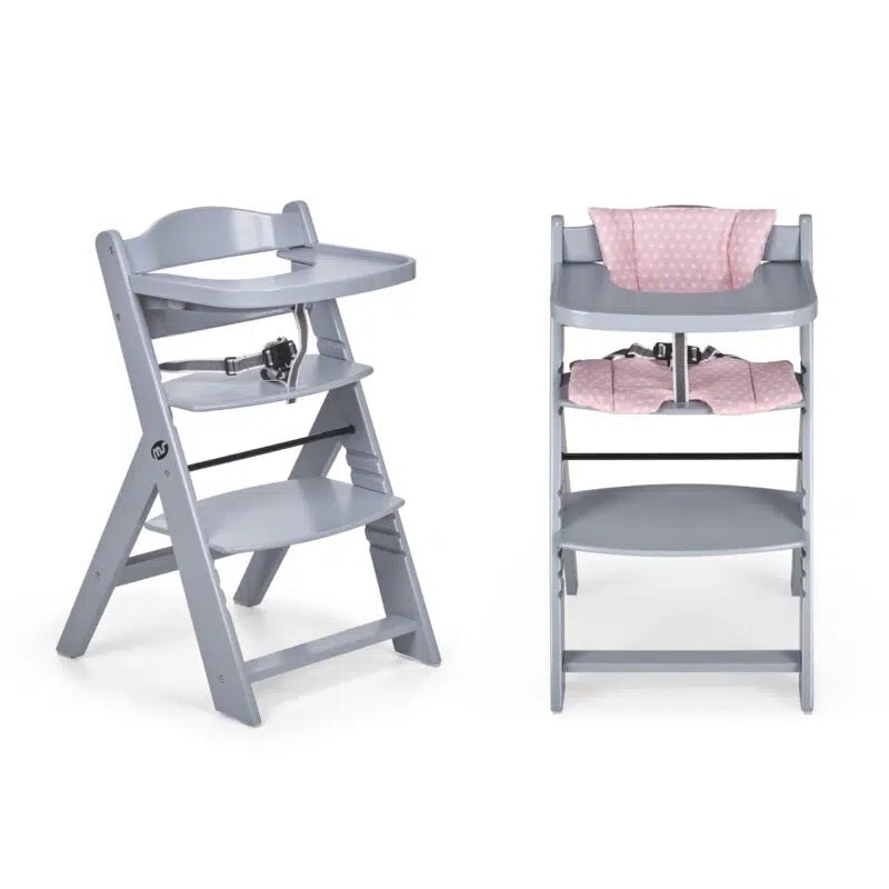 Chaise haute évolutive en bois gris – MS