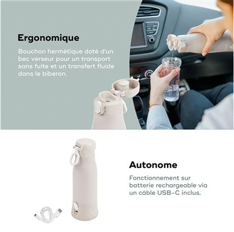 Babymoov Chauffe-biberon nomade MOOV & FEED Mineral beige