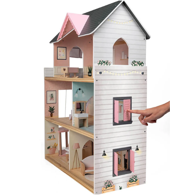 Eurekakids - Maison de poupée pastel en bois 3ans+