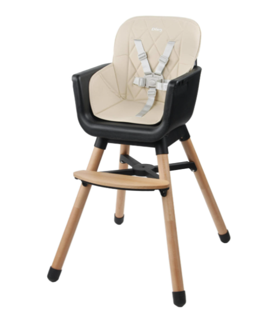 Chaise haute en bois - Daily - Beige