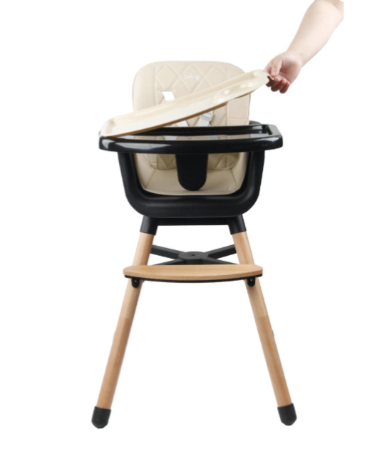 Chaise haute en bois - Daily - Beige