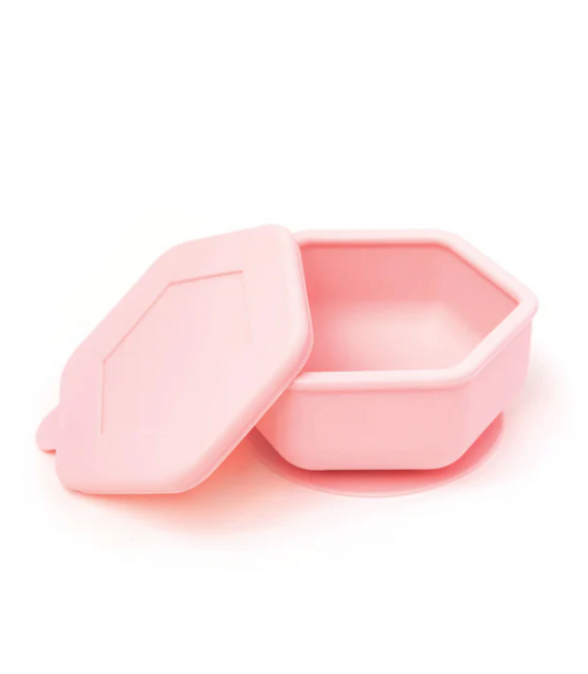 Bol avec couvercle en silicone - Rose