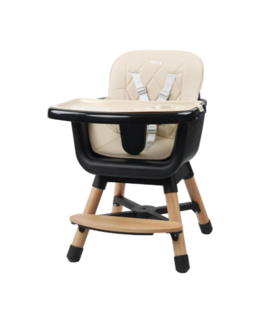 Chaise haute en bois - Daily - Beige