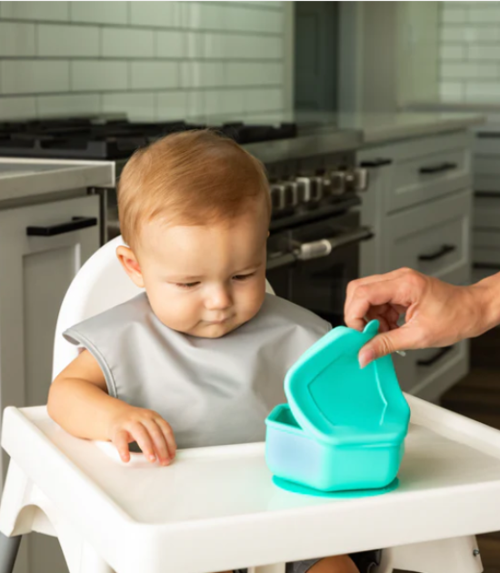 Bol avec couvercle en silicone - Menthe