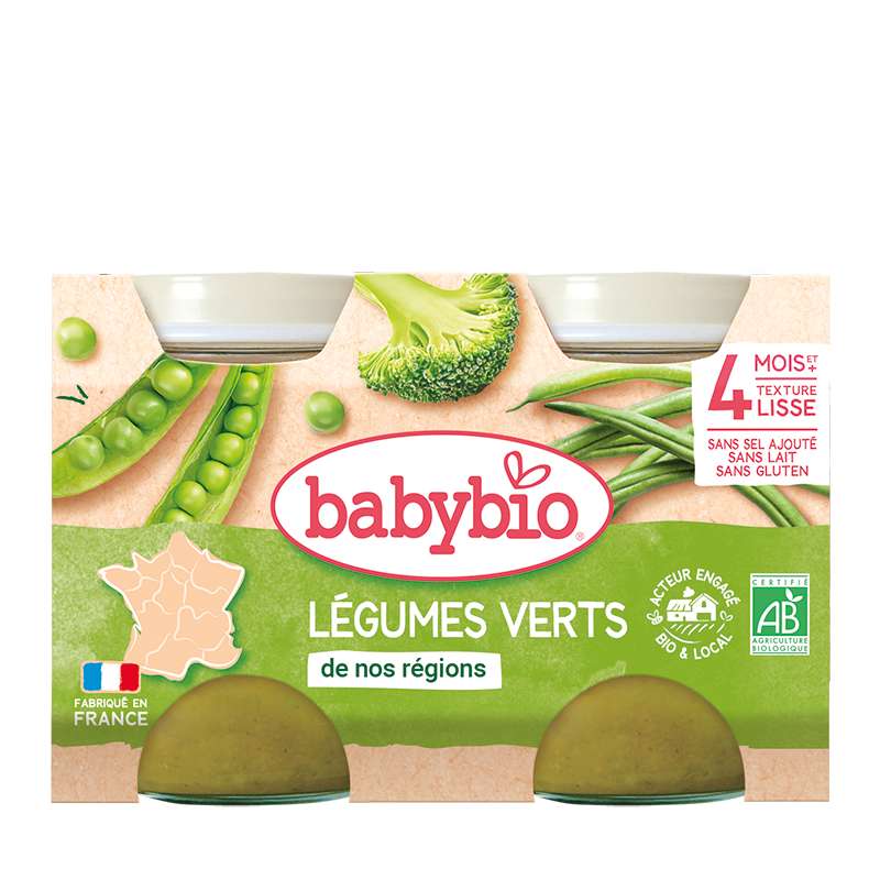 Babybio Pot Légumes Verts 2x130g