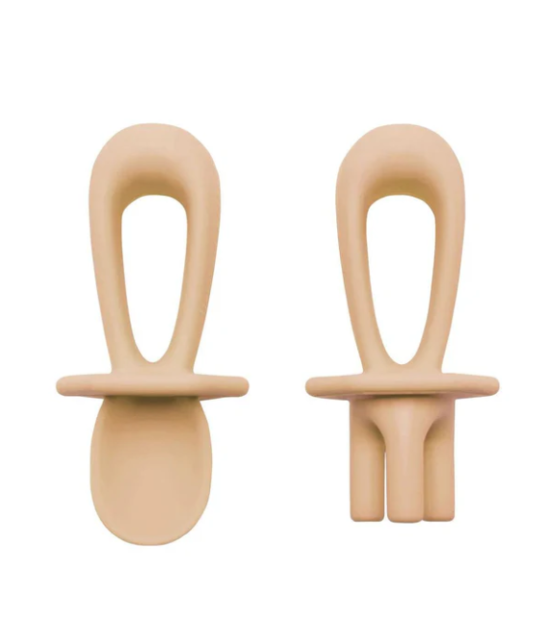 Couverts d'apprentissage en silicone - Sable