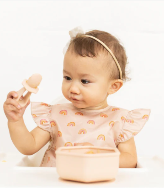 Couverts d'apprentissage en silicone - Sable