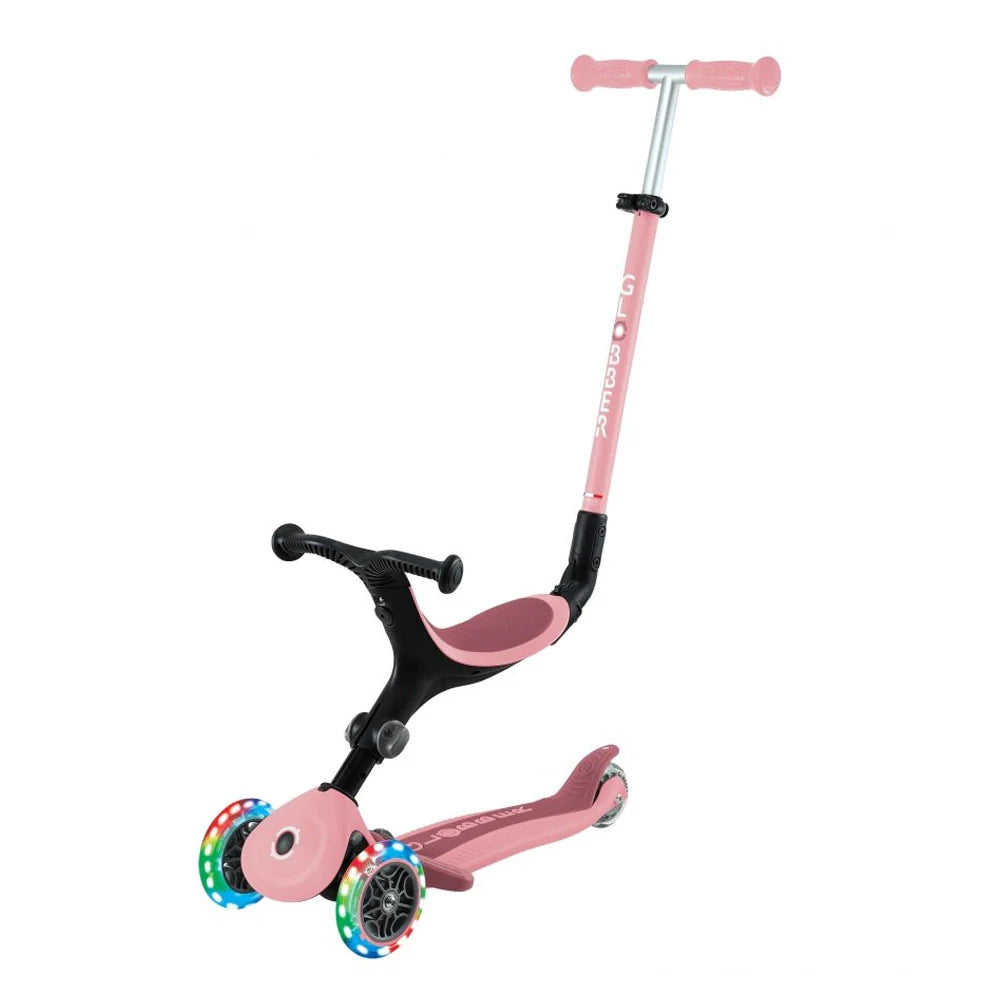 Globber Trottinette Évolutive Go Up Active Plus Lights - Rose Pastel