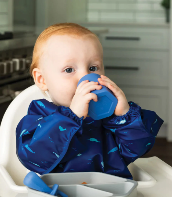 Lot de 2 tasses d'apprentissage en silicone - Menthe / Bleu