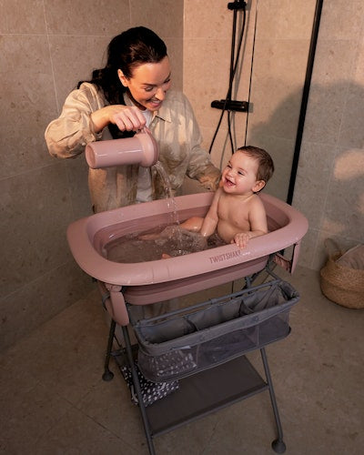 Twistshake - Pack baignoire avec coussin, rinser et support Rose Délavé