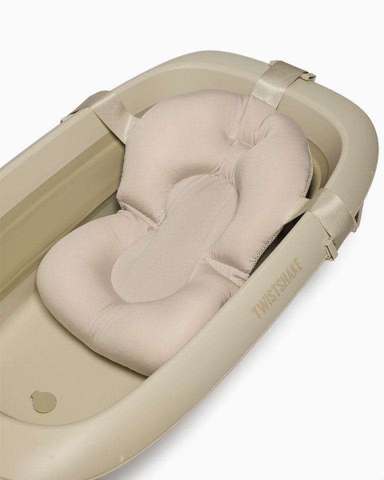 Pack baignoire avec coussin, rinser et support Beige fané – Twistshake