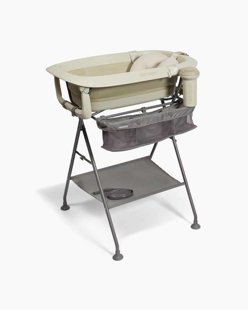 Pack baignoire avec coussin, rinser et support Beige fané – Twistshake