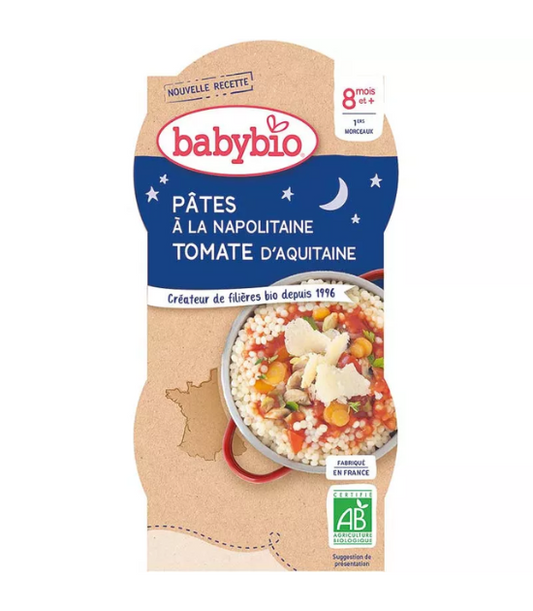 BABYBIO BONNE NUIT PÂTES À LA NAPOLITAINE 2X200G 8M+