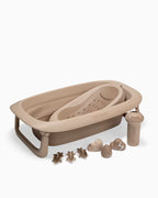 Twistshake - Coffret de bain de luxe Mocha - Baignoire bébé pliable avec support