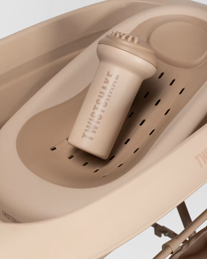 Twistshake - Coffret de bain de luxe Mocha - Baignoire bébé pliable avec support