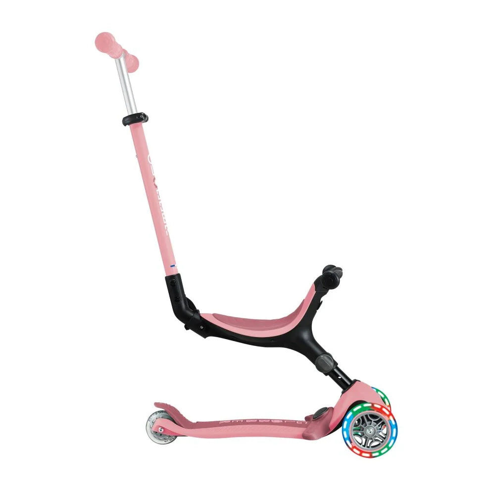 Globber Trottinette Évolutive Go Up Active Plus Lights - Rose Pastel