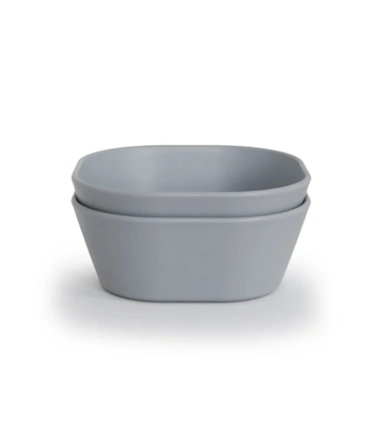 Lot de 2 bols de vaisselle carrés - Gris