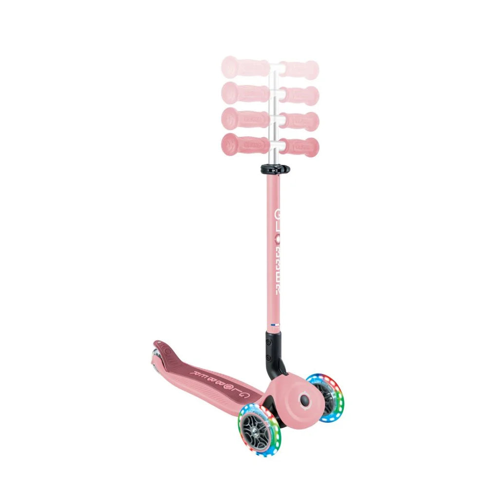 Globber Trottinette Évolutive Go Up Active Plus Lights - Rose Pastel