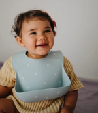 Bavoir bébé en silicone - Marguerite blanche