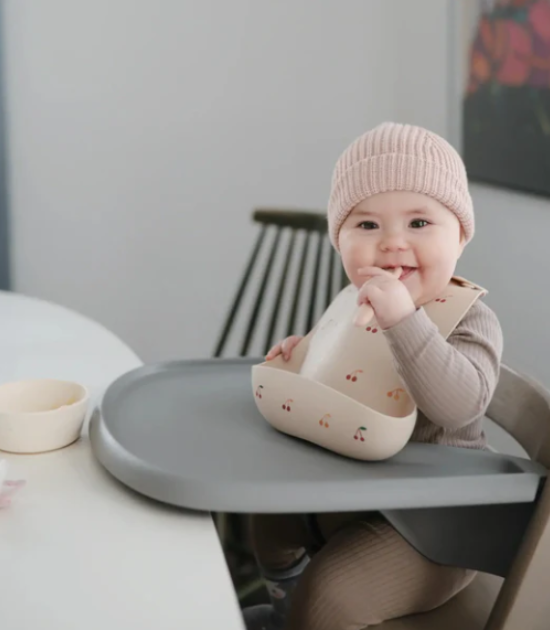 Bavoir bébé en silicone - Cerises