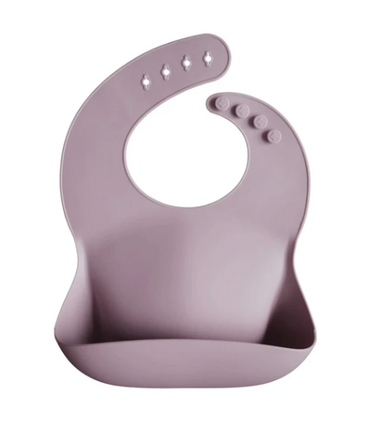 Bavoir bébé en silicone - Mauve pâle