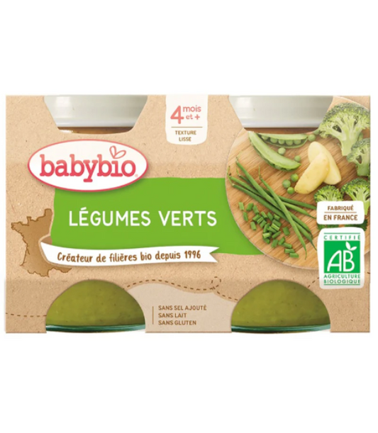 Babybio Pot Légumes Verts 2x130g