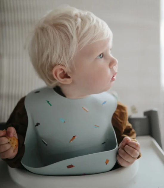 Bavoir bébé en silicone - Voitures rétro