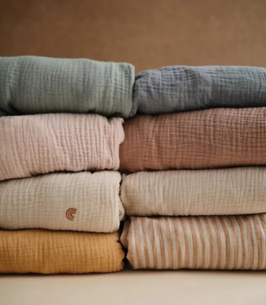 Drap de Lit de Bébé Mushie - Moyen - Blush