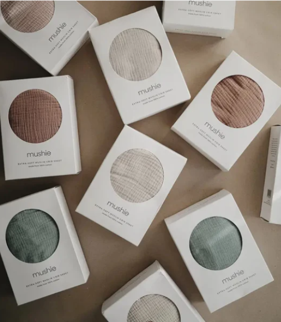 Drap pour Lit de Bébé Mushie - Petit - Naturel