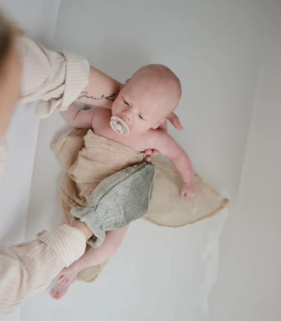 Lot de 2 gants de bain en coton biologique - Blush