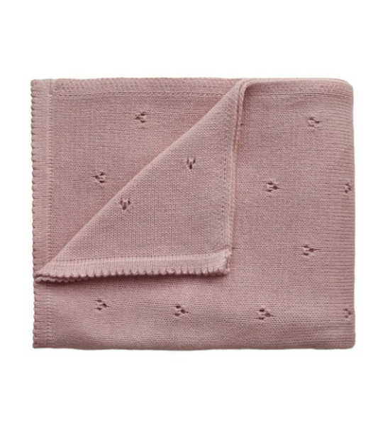 Couverture tricotée pour bébé Mushie - Pointelle Blush