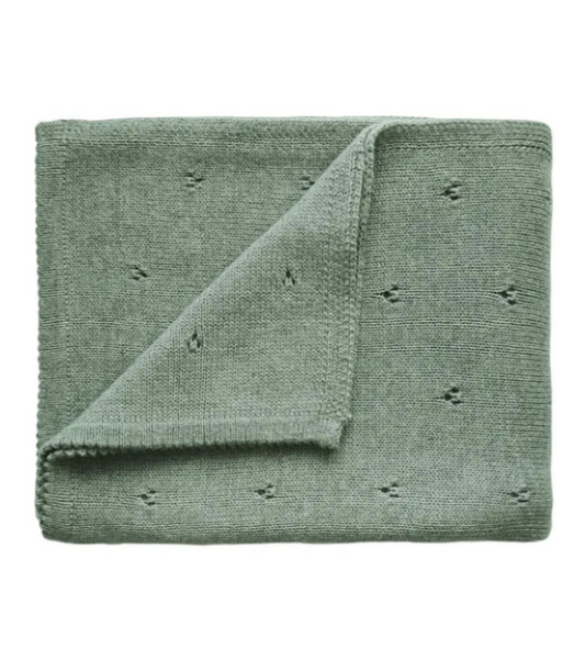 Couverture tricotée pour bébé Mushie - Pointelle Sage Melange