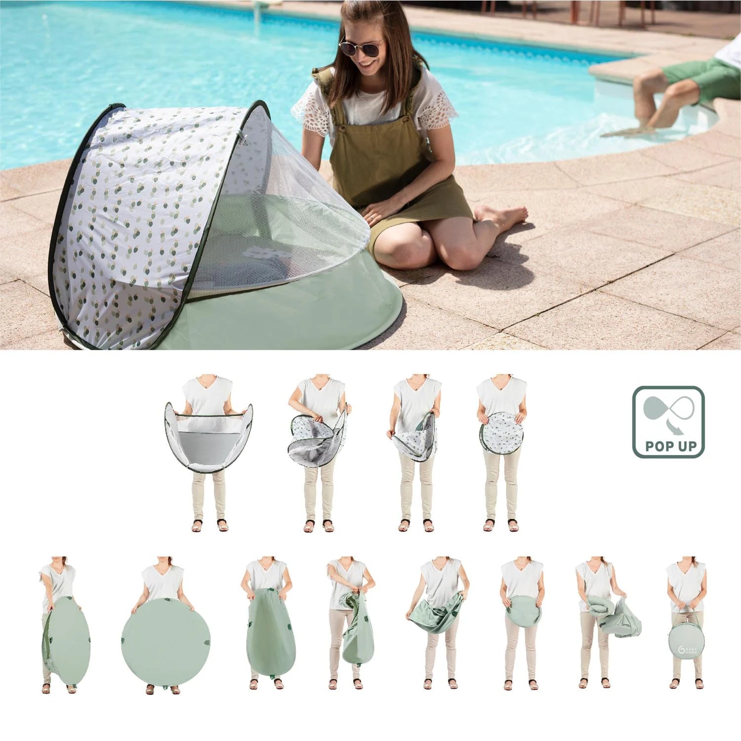 Aquani Aire de Jeux & Piscine Anti-UV FPS 50+ BABYMOOV - vert