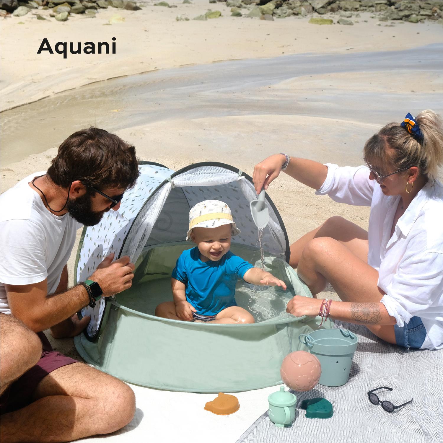 Aquani Aire de Jeux & Piscine Anti-UV FPS 50+ BABYMOOV - vert
