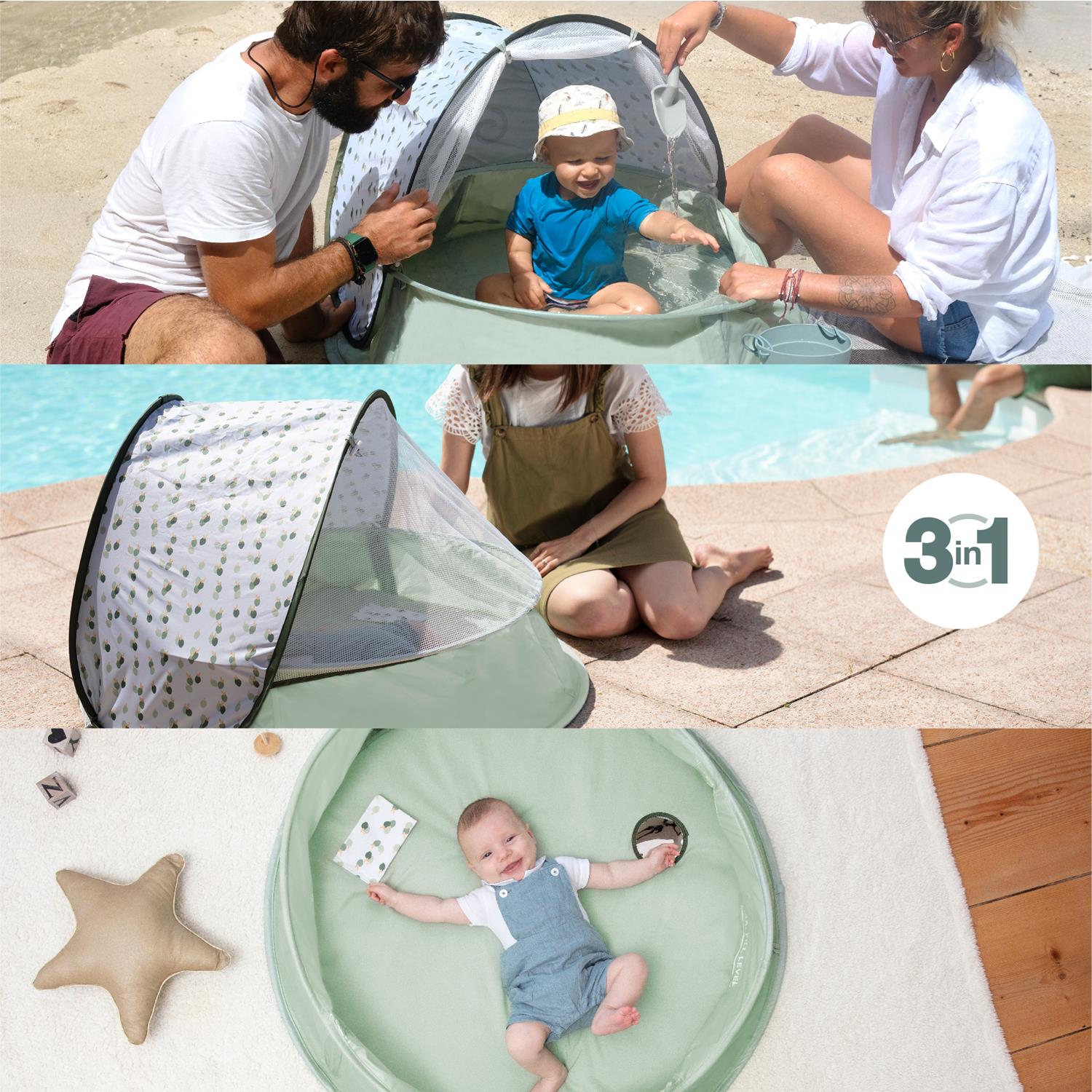 Aquani Aire de Jeux & Piscine Anti-UV FPS 50+ BABYMOOV - vert