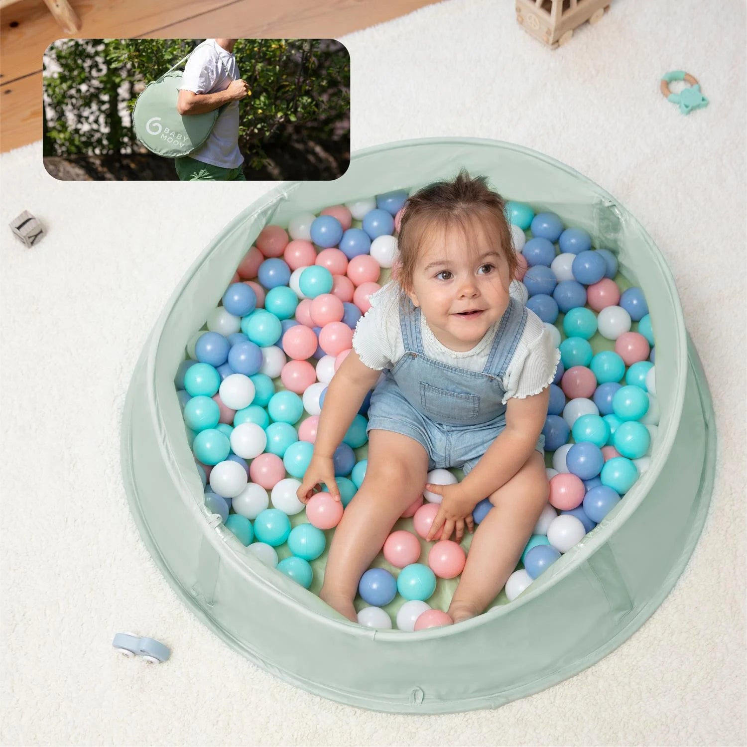 Aquani Aire de Jeux & Piscine Anti-UV FPS 50+ BABYMOOV - vert