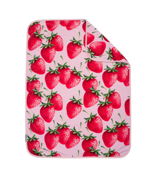 Couverture en velours - Fraise