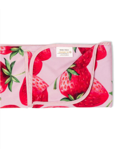 Couverture en velours - Fraise