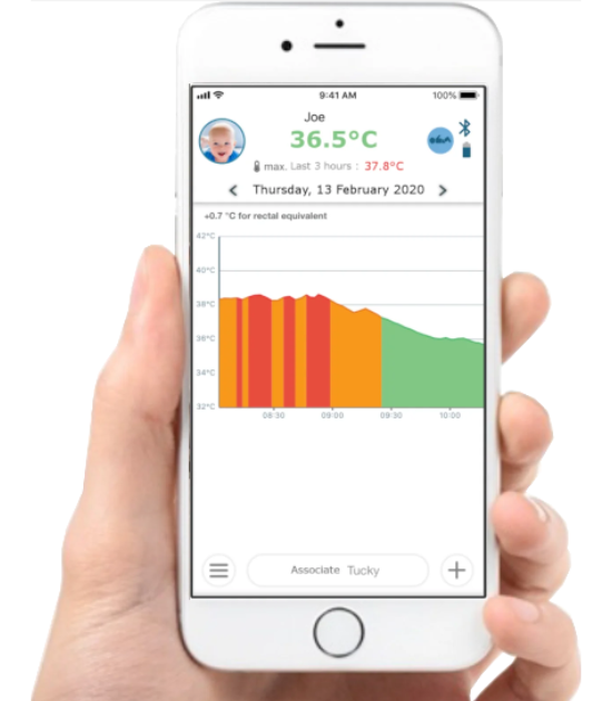 Thermomètre axillaire connecté