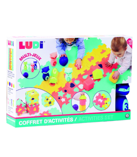 LUDI - COFFRET D'ACTIVITE Tapis,Quille Et Formes