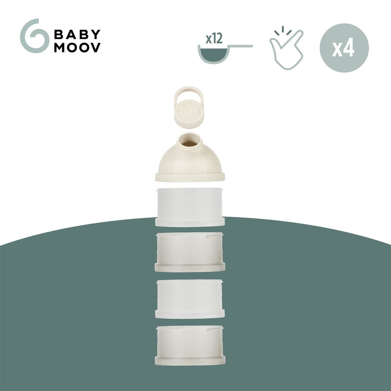 Boîtes doseuses de lait en poudre Babydose Beige - Babymoov