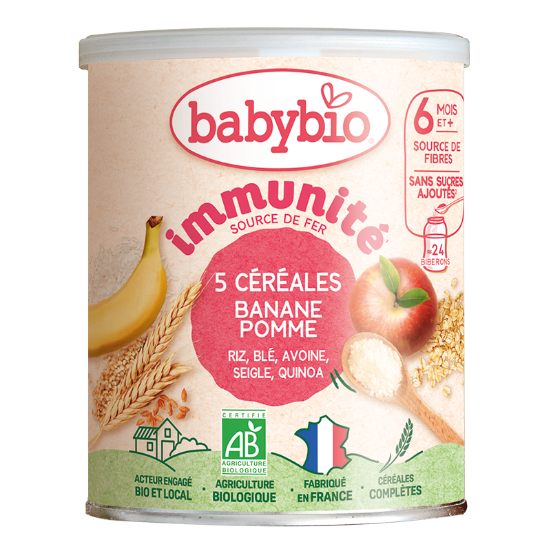 5 Céréales Immunité Banane Pomme Riz, Blé, Avoine, Seigle, Quinoa