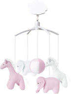 Mobile Musical Girafe, Elephant Rose & Blanc