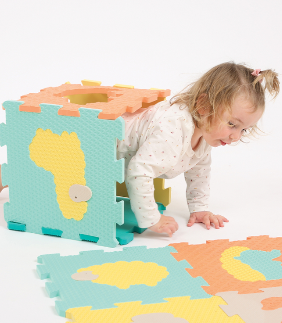 LUDI - Tapis De Jeu Dalles ANIMAUX TOUCH