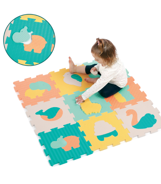 LUDI - Tapis De Jeu Dalles ANIMAUX TOUCH