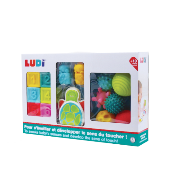 LUDI - COFFRET D'EVEIL Livres Cubes Balles